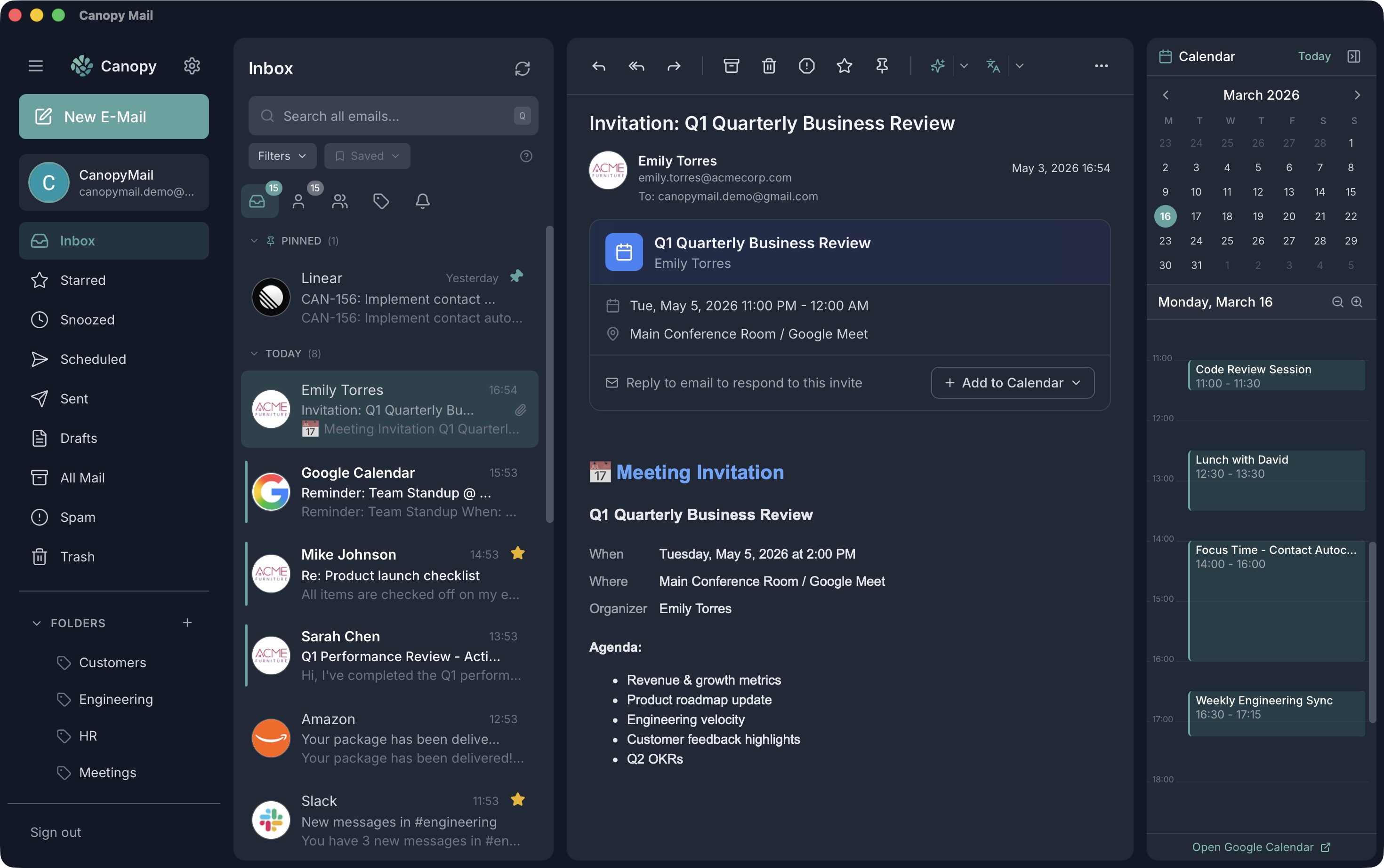 Canopy Mail app screenshot