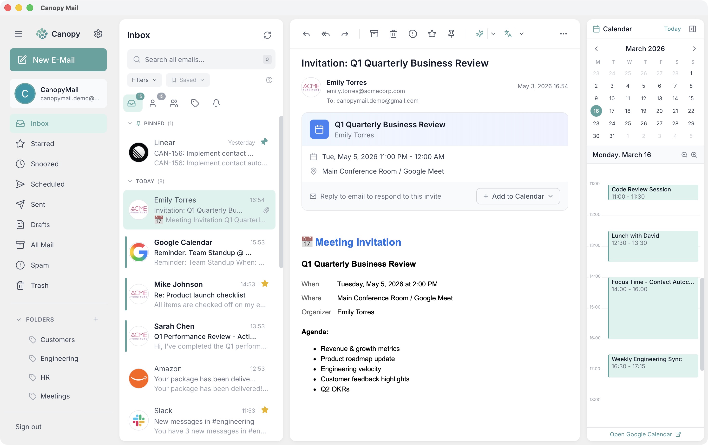 Canopy Mail app screenshot